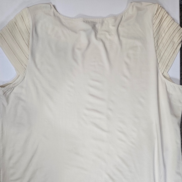 Lauren Ralph Lauren Shirt Womens 3X Modern Cream Pleated Sleeve Top New NWT - Picture 2 of 8